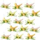 Mindsoft 12 Pcs Christmas in July Tree Ornaments Summer Bird Hanging Decorations Yellow Bird Party Decor Wreaths for Summer Home Supplies Party Gifts