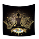Framed Yoga Meditation Canvas Wall Art Spiritual Lotus Flower Print Picture with Eye Zen Mindfulness Painting spiritual Energy Poster for Living Room Bedroom Office Décor 16x24 Inches