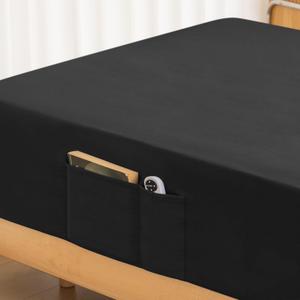 Twin XL Fitted Sheet Only - Premium 1800 Super Soft & Cozy Microfiber, Wrinkle, Fade, Shrinkage Resistant Deep Pocket Twin XL Size Fitted Bottom Sheet, Black