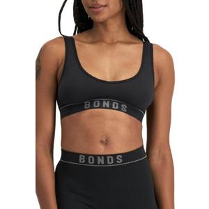 Bonds Seamless Stretch Rib Bralette with V-Neck for Women (Large, Black)