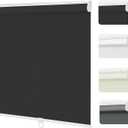 Changshade Blackout Roller Shades Cordless for Windows,100% Room Darkening Window Blinds for Bedroom,Thermal Insulated UV Protection,Easy Install Pull Down Shades for Home,52" w x 72" h,Black