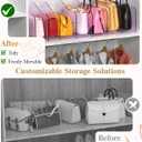 Rose Purse Dividers for Closet, 2 Pack Clear Clutch Purse Closet Organizers, Adjustable Handbag Storage Organizers, Plastic Bookshelf Separator Dividers for Bedroom Office