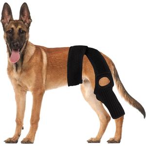 Dog Leg Sleeve for Back Legs, Adjustable Recovery Wrap, Breathable Medical Bandage, Protective Wound Care Sleeve, Comfortable Cone Alternative, Black, Large