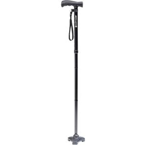 HurryCane Freedom Edition Foldable Walking Cane With T Handle - Enhanced Mobility Support - Patented SteadiGrip Base - Adjustable Height - Lightweight Foldable Design - Black