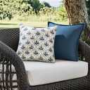 MIULEE Floral Decorative Pillow Covers Set of 2,Block Print Throw Pillowcases Outdoor Boho Farmhouse Vintage Coastal Summer Accent Cushion Covers for Couch paito Garden Sofa Bed 18x18 Inch, Blue Grey
