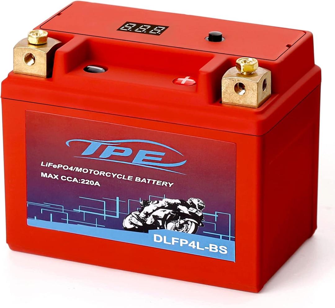 TPE Lithium Motorcycle Powersport Battery LiFePO4 Engine Start Battery 12.8V 2AH 220CCA with BMS (Smart Battery Management System) 2500-8000 Life Cycles