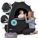 Hiccapop Blackout Tent for Pack and Play Blackout Cover Blocks 99% of Light, 50 inches x 36 inches x 56"