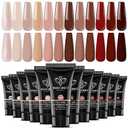 modelones Poly Nail Extension Gel 12 Colors Fall Winter Autumn Nude Skin Tone Red Classic Colors Nail Art Design Salon Gift for Women