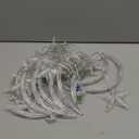 Moon and Stars Decor Curtain Lights, 11.5ft String Lights for Bedroom, Christmas, Ramadan Decor, Indoor LED Fairy Twinkle Light, Battery Operated or USB Plug-in (Warm Yellow)