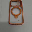 CASEKOO Cosmic Orange Glossy for iPhone 17 Pro Case [360 Spin Magnetic Stand][Fit for MagSafe][17FT Military Protection] Slim Polished Frame Titanium Alloy Sturdy Stand 6.3", Cosmic Orange