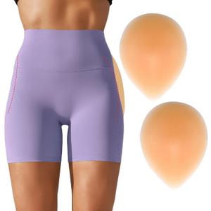 Silicone Hip Pads Adhesive for Women - Reusable Butt Lift Enhancer Pads, Sticky Buttocks Enhancer(2 Pieces) (Beige, L)