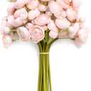Ling's moment Ranunculus Artificial Flower, Faux Silk Mini Ranunculus Flowers for DIY Bouquet, Bulk Fake Wedding Filler Flowers for Centerpieces Arrangements Bridal Shower Decorations, Blush Pink