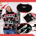 dressfan Unisex Funny Christmas Sweaters Xmas Family Matching Sweater Knit Pullover Crew Neck Long Sleeve for Women & Men (Medium, Black Red-santa Claus)