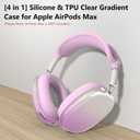 Silicone Case Cover for AirPods Max 2,Clear Gradient TPU Ear Cups Cover/Ear Pad Case Cover/Headband Cover for AirPods Max 2/1 (2026/2024/2020),Transparent Accessories for Apple AirPod Max,Light Purple