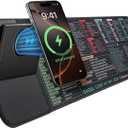 Excel Shortcut Keys with Wireless Charging Phone Holder Gaming Mousepad Desk Mat 15W Qi Smooth Surface Non-Slip Extended Computer Keyboard Mat for MacBook PC Laptop