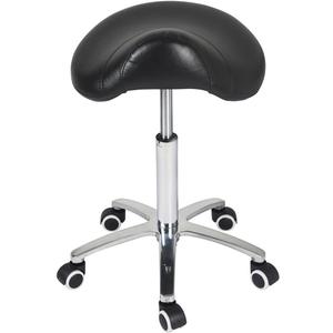 Antlu Saddle Stool Rolling Chair for Medical Massage Salon Kitchen Spa Drafting,Adjustable Hydraulic Stool with Wheels (Without Backrest, Black)