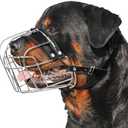 CleverTail Extra Large Dog Muzzle for Rottweiler – XL Heavy Duty Rottweiler Muzzle – Metal Large Dog Muzzle for Barking and Biting for Rottweiler, Cane Corso, Mastiff and Other Large Breeds