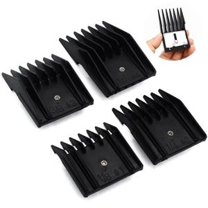 4 Pieces Professional A5-Style Animal Clipper Attachment Guard Guide Cutting Combs Set 76926-900, 1/8", 1/4", 3/8", 1/2", Compatible with Oster Classic 76 A5 Andis AG BG Wahl KM Pet Groomers (Black)