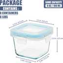 Small Glass Containers 6 Pack, 6 oz Reusable, Airtight, Leakproof Mini Food Storage Containers with Lids