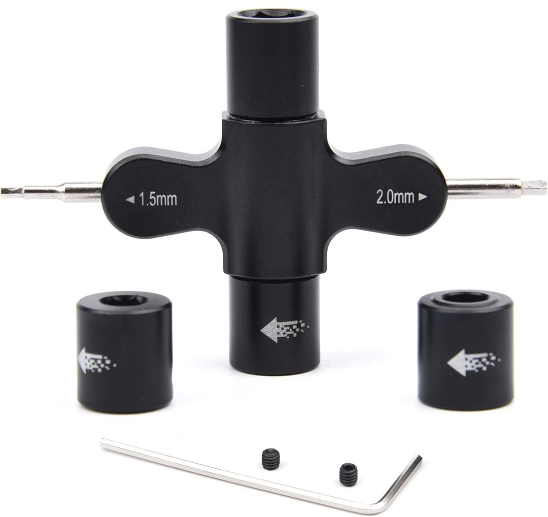 YoungRC RC Quick Release Wrench Tool M3 M5 Wrench Multifunctional Quick Release Propeller Motor Wrench Tool 1.5mm/2mm Screwdriver with Built in Bearing Tool for RC Drone FPV Racing