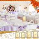 AceOrbit 10 Pcs Baroque Lace Border Wedding Table Numbers Set 1-10 Gold Mirror Acrylic Table Numbers 5" x 7" Gold Font Centerpiece Set with Holder Stands for Anniversary, Event, Party, Wedding