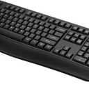 QUASIO Wireless Keyboard, 2.4G Full-Sized Ergonomic Wireless Computer Keyboard with Wrist Rest for Windows, Mac OS Laptop/PC/Desktop/Notebook(Black)