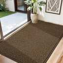 COSY HOMEER-Door-Mat 32"x48" Non Slip Absorbent Entryway Rugs Dirt Trapper Doormats Washable Entrance Mats Low Pile Welcome Floor Mat for Front Back Door and Entry Mats, Brown