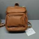 Waterproof, with Changing Pad, Stroller Straps, Pacifier Case, Light Brown Vegan Leather