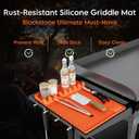 Silicone Griddle Tools Mat for Blackstone - 16 Inch Food Grade Silicone Spatula Mat with Drip Pad, Thickened Side Shelf BBQ Grilling Gadgets Accessory for Outdoor Kitchen Counter Must Have