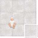 Play Platoon Non-Toxic Extra-Thick Childrens Foam Play Mats for Floor, 9 Tiles - 72 x 72 inch Comfortable Cushioned Foam Floor Puzzle Tiles for Kids & Toddlers with 24 x 24 inch Sets - Khaki