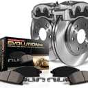 PowerStop Front Brake & Caliper Kit for Ford F-250 1995-99 |F-250 HD 1997 |F-350 1995-97 - Ceramic Brake Pads + Calipers + Disc Rotors Replacement, KCOE5089