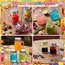 Yungyan 24 Pcs Mini Mason Jars Shot Glasses with Lids 1.7oz/50ml Colorful Reusable Glass Jars with Handles for Party Favors, Wedding, Baby Shower, Drink, Dessert, Condiments, Jams, Candle, DIY Crafts