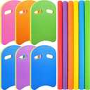 Soulchen 12 Pack Swim Kickboards and Pool Noodles, Large Hollow Foam Swimming Pool Noodles & Colorful U Shape Kick Board Bulk Floating Training Aid for Adults Swimmers Water Lessons Exercise