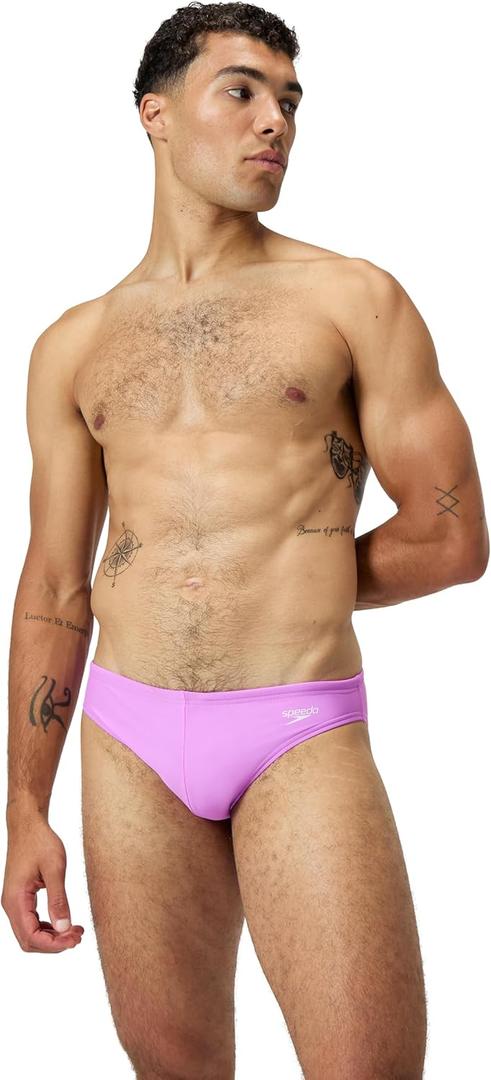 Speedo Men's Swimsuit Brief PowerFlex Eco Solar (38, Neon Violet)