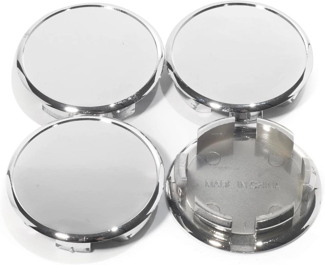 Open End Plus Plug Center Caps for Trailer RV Replacement EZ Lube Cap, 2.22in, Chrome, 4PCS