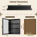 24“ x 30” Black Medicine Cabinets for Bathroom with Mirror, Aluminum Alloy Framed Mirror,Metal Bathroom Vanity Mirror with Storage Cabinet