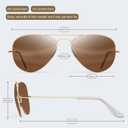 livho Sunglasses for Men Women Aviator Polarized Metal Mirror UV 400 Lens Protection (Gold)