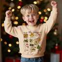Toddler Retro Christmas Sweatshirt Baby Girl Boy Santa Claus Shirts Doodle Graphic Pullover Xmas Holiday Top Clothes (18-24 Months, Apricot)