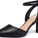 mysoft Women's Pumps Shoes Pointed Toe Kitten Low Heels Stiletto Ankle Strap Closed Toe Wedding Party Dress Sandals, Size: 8 1/2