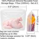 Elkanah Extra Large 116fl oz Silicone Bags Reusable Freezer Bags Silicone Gallon Bag Food Storage Bag|Oven Bags|Sous Vide|Microwave|Oven|Dishwasher safe | 116fl oz, Gallon Bag, Oven Safe, Sous Vide, Microwave Safe, Dishwasher Safe