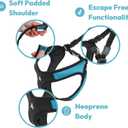 Gooby - Escape Free Easy Fit Harness, Small Dog Step-in Harness for Dogs that Like to Escape Their Harness, Turquoise, Small