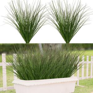 Artificial Grass,Fake Grass Artificial Shrubs Wheat Grass Greenery,Fake Grass Decor Artificial Plants Ornamental Grass Outdoor Fake Grass Green Leaves for Decoration(12PCS) (Dark Green12)