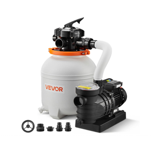 VEVOR 13 in Sand Filter Pump for Above Ground Pool, 0.75 HP 3500 GPH, Swimming Pool Sand Filter Pump with Pre-Assembled Core & Leak-Resistant Design, 6-Way Valve, High-Efficiency Filtration for Pools
