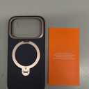 TORRAS Organic Leather for iPhone 17 Pro Case with Stand, Fit for Magsafe, 360 Spin Kickstand with Camera Control, Premium Leather Durable Stylish Q3 VegSkin for iPhone 17 Pro Phone Case, Deep Blue