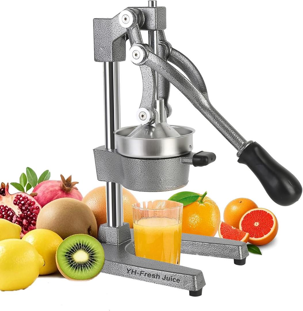 juice.Hand Press Juicer Machine, Manual Orange Juicer and Professional Citrus Juicer for Orange Juice Pom Lime Lemon Juice,Home and Commercial Extractors Squeezer, Easy to Clean, Gray (grey)