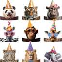 24 Pcs Party Hats for Kids Paper Headbands Crown for Boys Girls, Birthday Party Decoration Favors (Realistic Color)