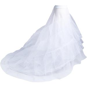 Mermaid Petticoat 3 Layers Crinoline Petticoat Underskirt Floor Length Party Dress Wedding Dress For Women White