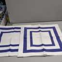 JOJOGOGO 18x18 Navy Blue Frame Outdoor Throw Pillow Covers Waterproof & Sunproof Set of 2, White and Navy Outdoor Decorative Throw Pillows for Patio Furniture Couch and Porch Decor(Without Inserts)