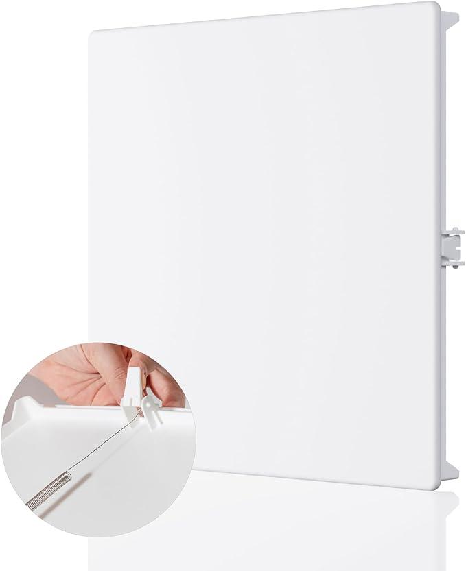 Morvat Spring Access Panel 12x12 Inch for Ceiling & Drywall, Heavy-Duty Durable ABS Plastic & Easy Install Access Box, Wall Hole Cover Plate for Plumbing & Electrical Cables & Wiring, White