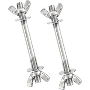 2PCS Car Air Cleaner Stud Kit, Stainless Steel Vehicle Air Cleaning Mounting Bolt, Performance Automotive Carburetor Stud Wing Nut Adapter Set Accessories, Universal Fit (5.12 x 0.20 Inches) (Silver1)